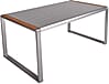 Gartentisch AVA 160 x 90 cm mit Glasplatte im Slat-Look Gestell Alu