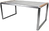 Gartentisch AVA 160 x 90 cm mit Glasplatte im Slat-Look Gestell Alu