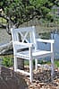 Gartensessel MALMÖ Eukalyptus White washed mit Armlehnen