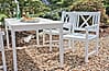 Gartensessel MALMÖ Eukalyptus White washed mit Armlehnen
