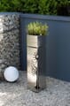 Outdoor Edelstahl Pflanzsäule mit Baum- und Sonnenmustern 102 cm hoch