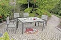 Garten Tischgruppe OLIVIA 7-tlg. Tisch 150 x 90 cm + 6 x Stapelstuhl