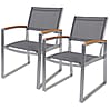Gartenstuhl Gartensessel mit Armlehnen AVA 2er-Set Gestell Aluminium