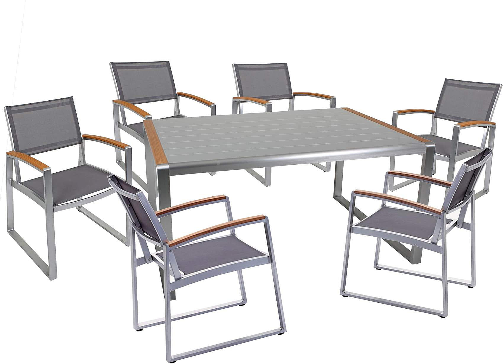cm Stuhl Tischgruppe 90 und 160 7-tlg. AVA x 6 Garten Tisch AVA x