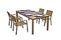 Garten Tischgruppe FLORENCE 5-tlg. mit Tisch und 4 × Stapelstuhl
