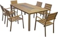 Garten Tischgruppe FLORENCE 7-tlg. mit Tisch und 6 × Stapelstuhl