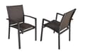 Stapelstuhl Gartenstuhl ELENA 2er Set Aluminium dunkelgrau