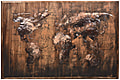 Wandbild Wanddekoration 3D Metallbild Weltkarte 120 x 80 cm