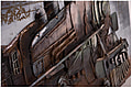 Wandbild Wanddekoration 3D Metallbild Dampflok 140 x 70 cm