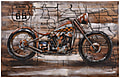 Wandbild Wanddekoration 3D Metallbild Motorrad 120 x 80 cm