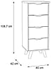 Schubladenkommode VANKKA Kommode mit 4 Schubladen Plankeneiche / Weiß