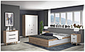 Schlafzimmer-Set VANKKA 5-tlg mit 180er Bett Optik Plankeneiche / Weiß
