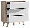 Schlafzimmer-Set VANKKA 5-tlg mit 180er Bett Optik Plankeneiche / Weiß