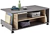 Couchtisch HARVEY 108 x 60 mit Rollen Optik: Betongrau / Artisan Eiche