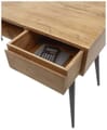 Schreibtisch SVEA mit 2 Schubladen Akazie massiv / Metall schwarz