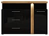 Kommode Schubladenkommode TULUZA Optik Schwarz / Catania Eiche, Forte