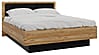Doppelbett TULUZA 160 x 200 cm Optik Catania Eiche / Schwarz, Forte
