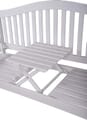 Gartenbank mit hochklappbarem Tisch aus 100% Eukalyptus white washed