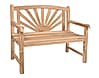 Bank Gartenbank MARSIA 2-Sitzer aus Teakholz 110 cm mit Sonnenmotiv