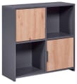Regal Bücherregal PEPETO 2T mit 2 Türen Optik: Grau / Artisan Eiche