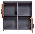Regal Bücherregal PEPETO 2T mit 2 Türen Optik: Grau / Artisan Eiche