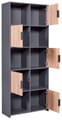Bücherregal PEPETO 5T Regal mit 5 Türen Optik: Grau / Artisan Eiche