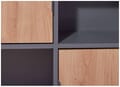 Regal Kommode PEPETO 2 Türen 2 Schubladen Optik: Grau / Artisan Eiche