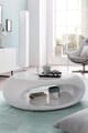 SalesFever Couchtisch 100x70x32 cm Fiberglas weiß oder grau lieferbar