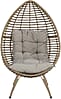 Lesli Living Gartensessel CHILL Sitzei Egg Polyrattan Stroh