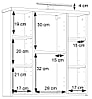 Hängeschrank VERIS Spiegelschrank 3 Türen Sonoma Eiche / Weiß glänzend