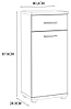 Badezimmer Kommode CHAMP 1 Tür Optik: Beton Dunkelgrau / Weiß glänzend