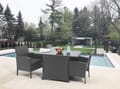 Garten Sitzgruppe Balkonset Polyrattan schwarz mit Tisch und Kissen