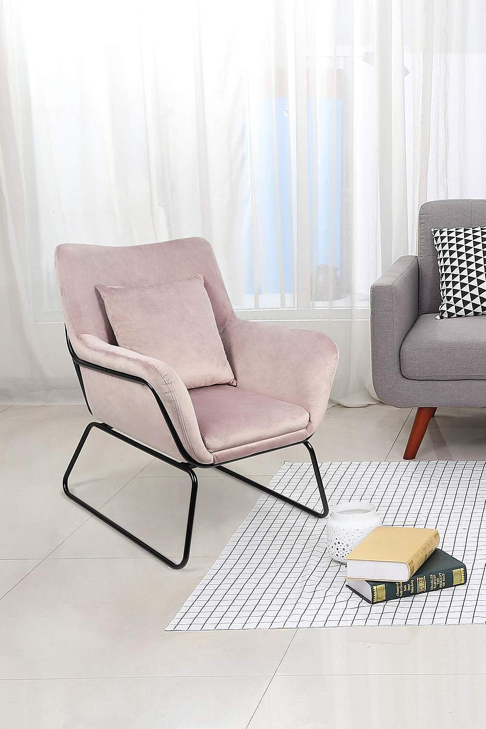 SalesFever verschiedenen Farben Sessel Samtbezug mit Relaxsessel in