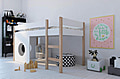 Möbilia Hochbett für Kinder weiß 90 x 200 cm inkl. Lattenrost