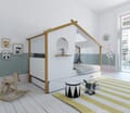 Kinderbett in Form eines Hauses weiß 90 x 200 cm inkl. Lattenrost