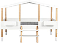 Hochbett in Form eines Hauses weiß 90 x 200 cm inkl. Lattenrost