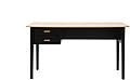 Schreibtisch in schwarz mit zwei Schubladen