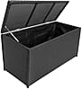 Gartentruhe Auflagenbox PATRAS aus Stahl und Polygeflecht schwarz
