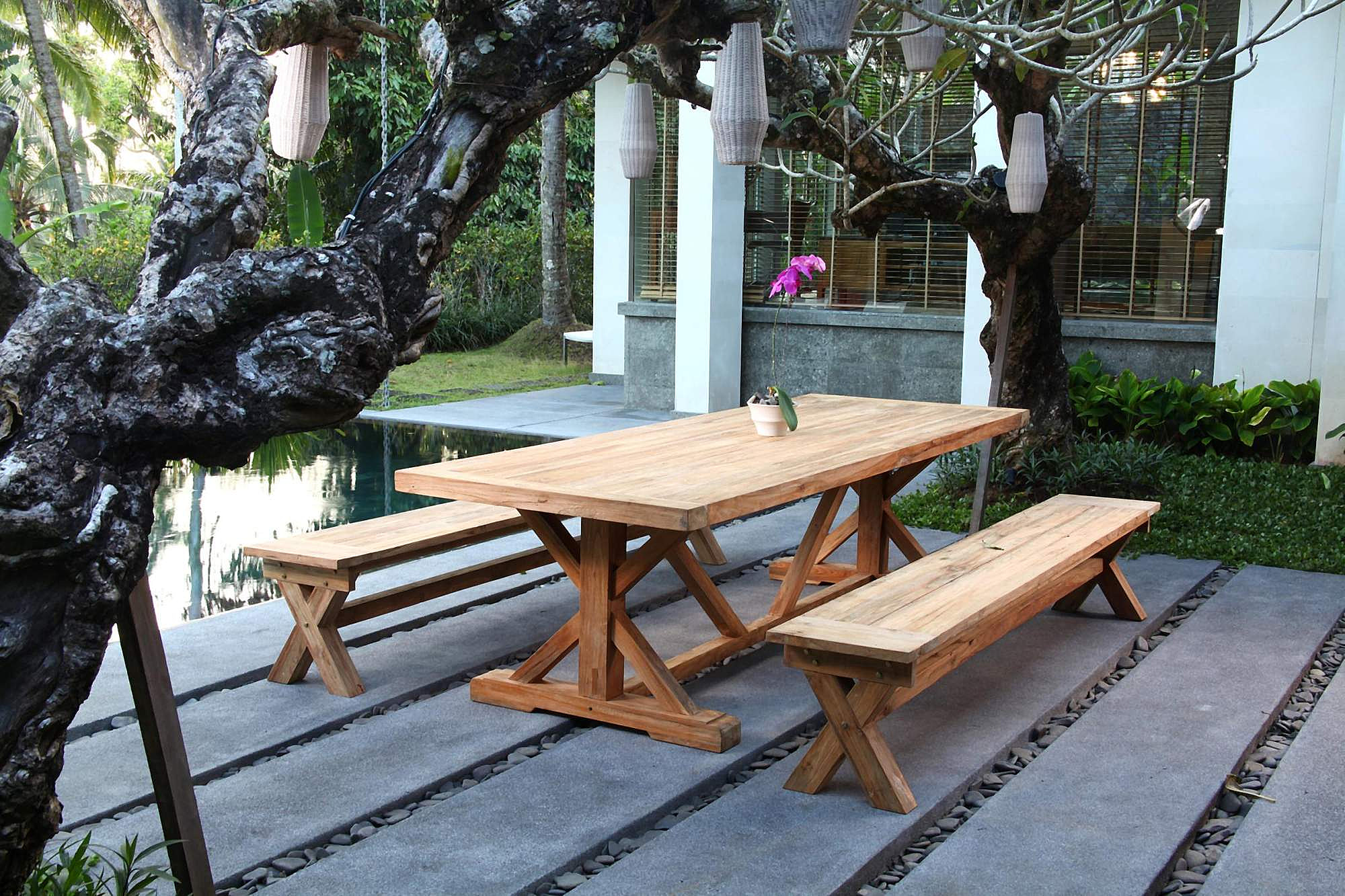 Tisch KISAR Gartentisch von recyceltem aus Teak GardenPleasure