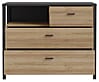 Schubladenkommode HIGH ROCK K211 Riviera Eiche Optik / Schwarz, Forte