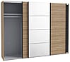 Kleiderschrank HIGH ROCK 3 Schwebetüren Riviera Eiche Optik / Schwarz