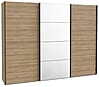 Kleiderschrank HIGH ROCK 3 Schwebetüren Riviera Eiche Optik / Schwarz