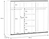 Kleiderschrank HIGH ROCK 3 Schwebetüren Riviera Eiche Optik / Schwarz