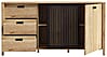 Sideboard JYTANA 3 Schubladen 2 Türen in Mauvella Eiche Optik /Schwarz