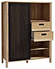 Highboard JYTANA 2 Schubladen 1 Tür in Mauvella Eiche Optik /Schwarz