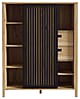 Highboard JYTANA 2 Schubladen 1 Tür in Mauvella Eiche Optik /Schwarz