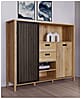 Highboard JYTANA 2 Türen in Mauvella Eiche Optik /Schwarz, von Forte