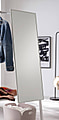 Garderobenständer ELNA 6 mit Spiegel Kleiderständer Holz Fichte Weiß