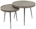 Beistelltisch ZAND 2-Satz-Tisch Metall sandgestrahlt silber