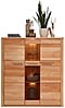 Highboard NATURE ONE Front Kernbuche massiv 3-türig - LED Beleuchtung